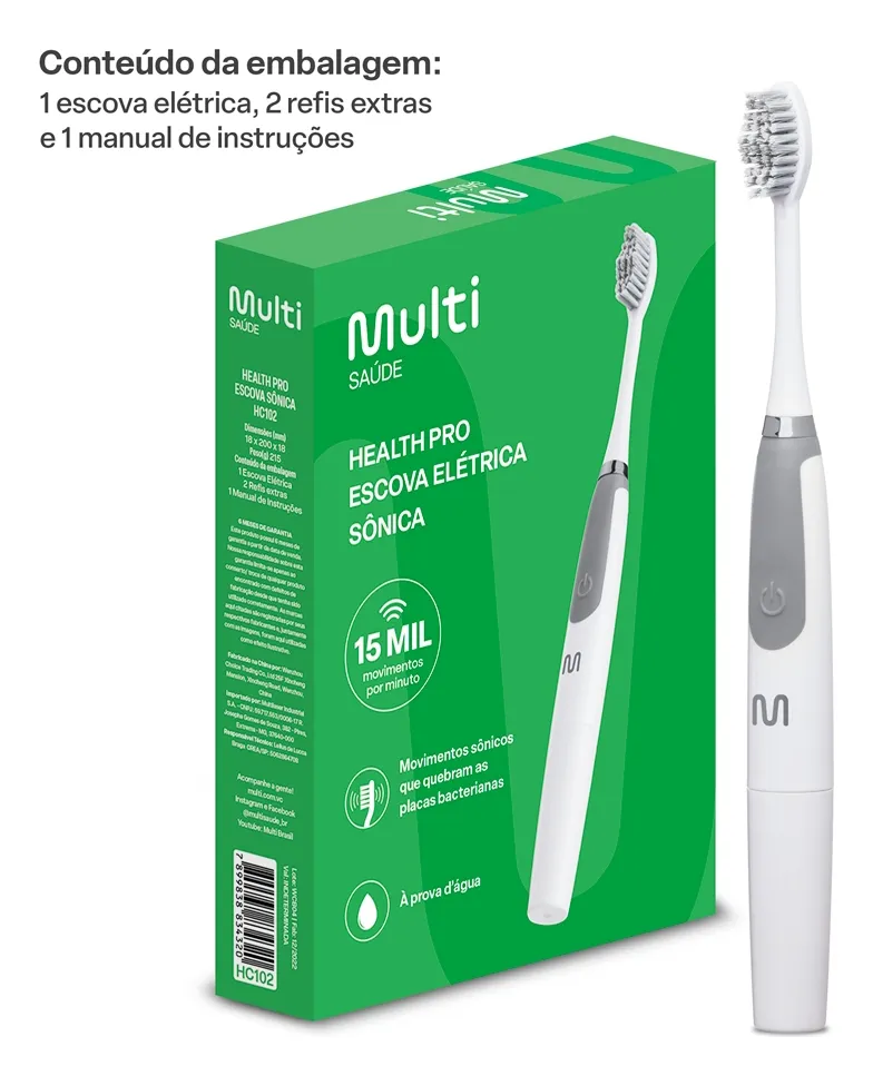 ESCOVA DENTAL ELETRICA A PILHA ADULTO VIBRA